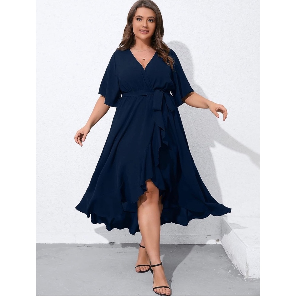 New SCOMCHIC Plus Size Navy Dress  - Size XL - Brand New Without Tags